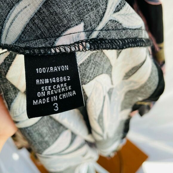 Torrid Black Palm Leaf High Neck Dress Tropical Days Sleeveless Keyhole Size 3 - Picture 9 of 11